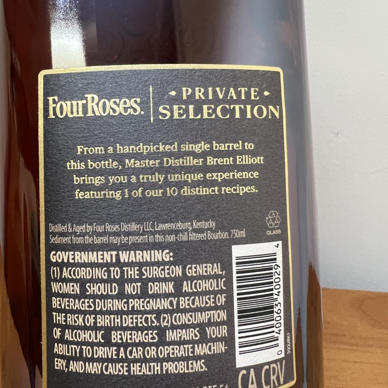 Four Roses 15yr 9mo OESV Gift Shop Selected for our Fans 2025 PS 61-6A - 126.4 Proof