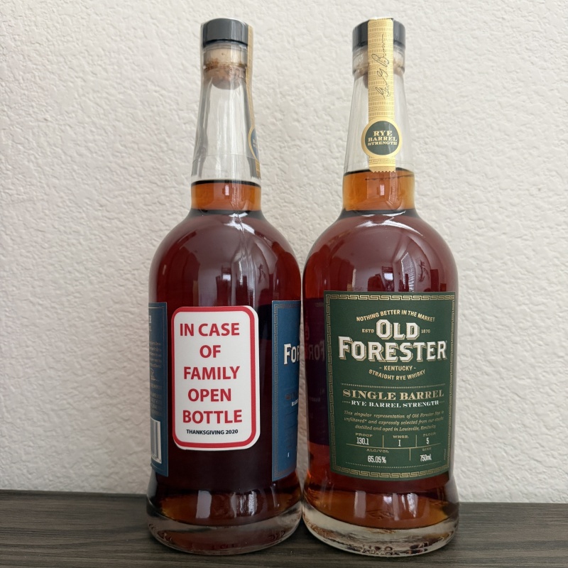 Old Forester Single Barrel Bourbon and Rye