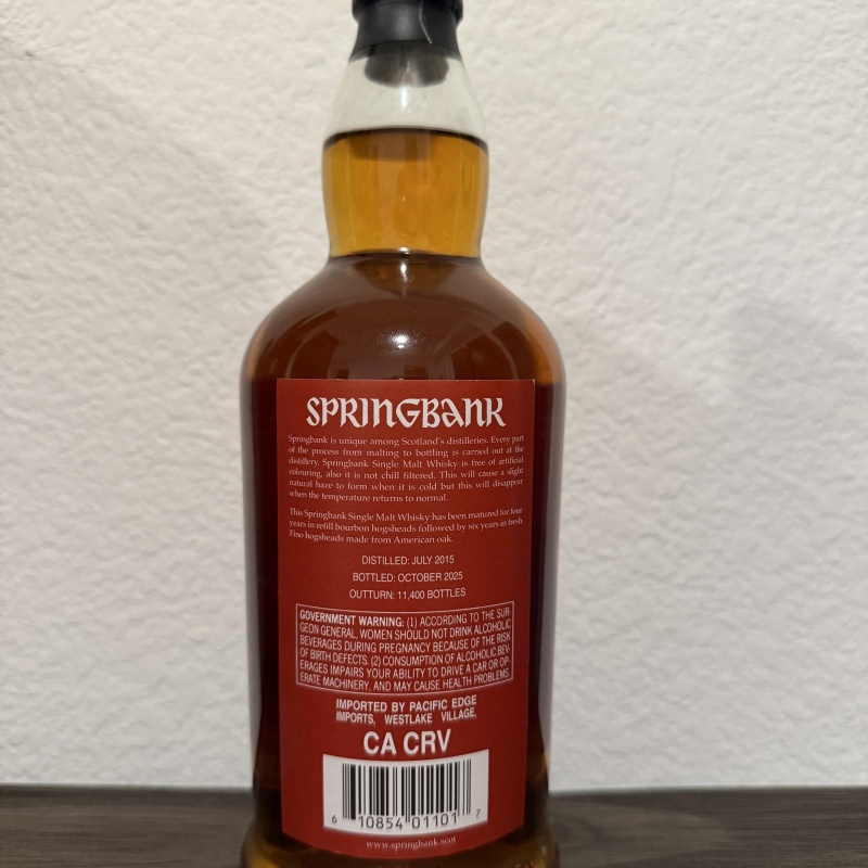 Springbank Sherry Series (10 years)  - Fino