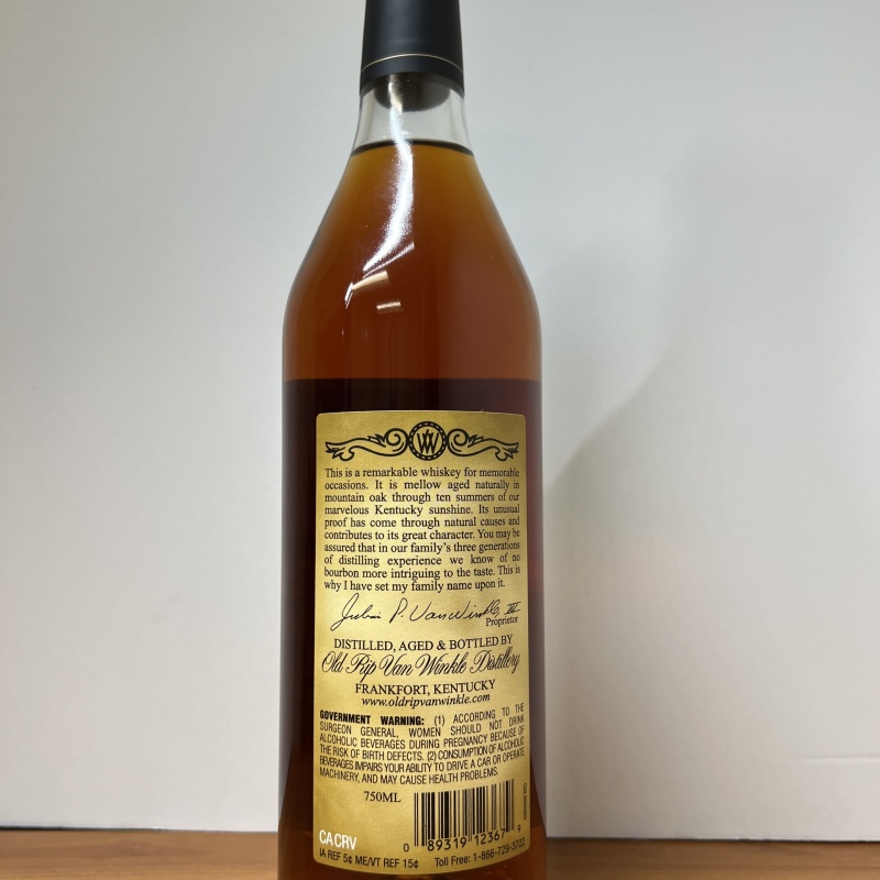 Old Rip Van Winkle Pappy 10yr / 10 Year 2025 - 107 Proof ORVW