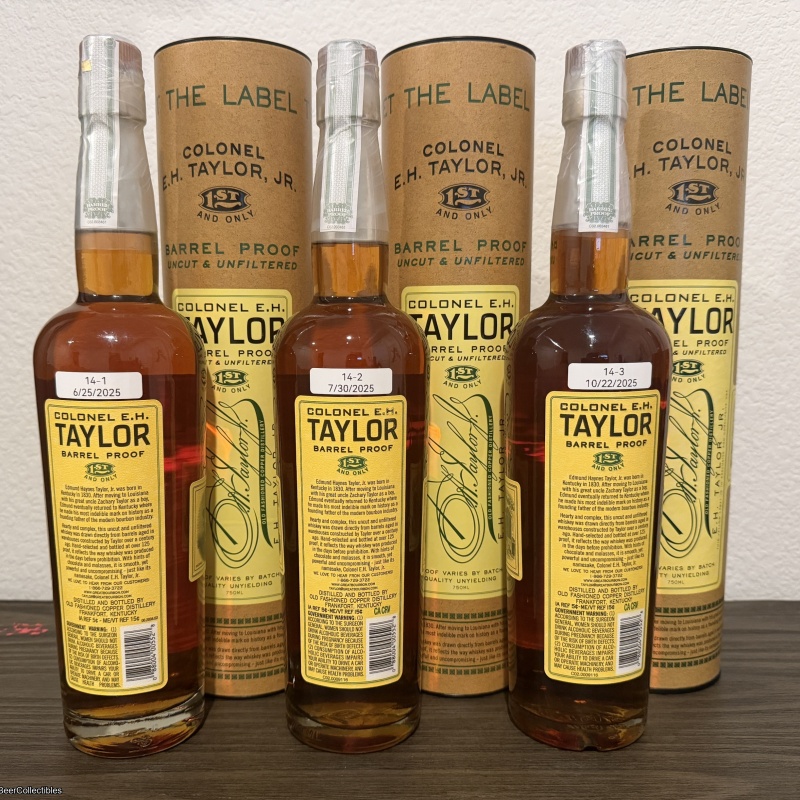 EH Taylor Barrel Proof 2025 (all 3 batches/bottles)