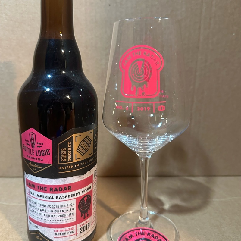 Jam the Radar BA Stout, Stemware & Sticker