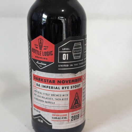 Bottle Logic 2019 Darkstar November Imperial Rye Stout 1 Bottle