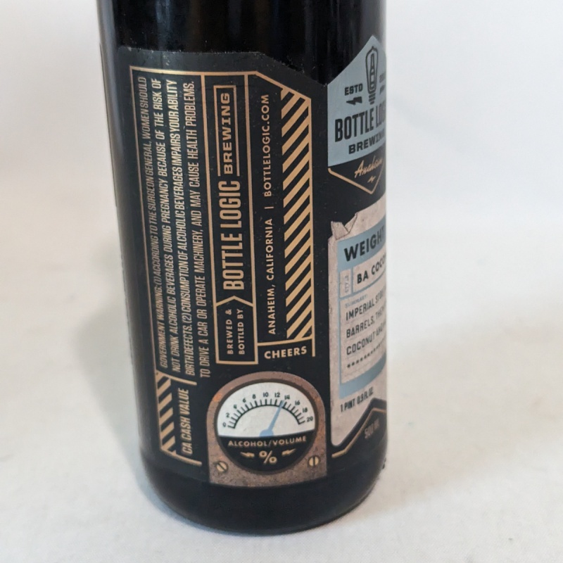 Bottle Logic 2020 Weight Ratios Coconut Hazelnut Stout 1 Bottle
