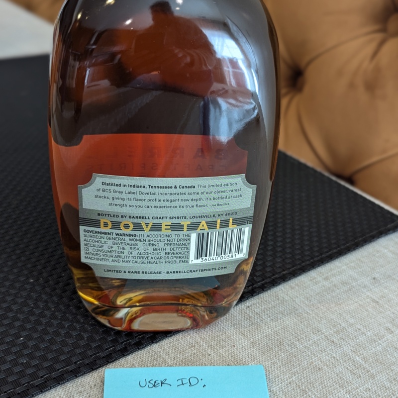 Barrell Craft Spirits Gray Label Dovetail