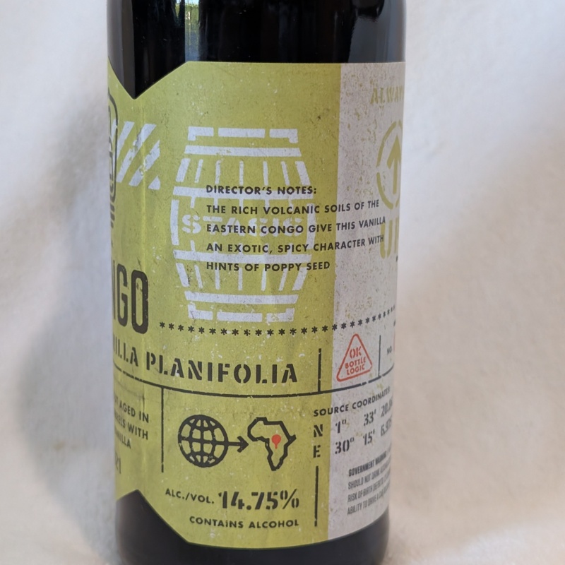 Bottle Logic Fundamental Coordinates Congo Vanilla Planifolia 14.75% ABV