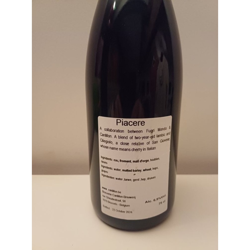 3x bottles (75cl) of CANTILLON PIACERE 2024 - Latest !