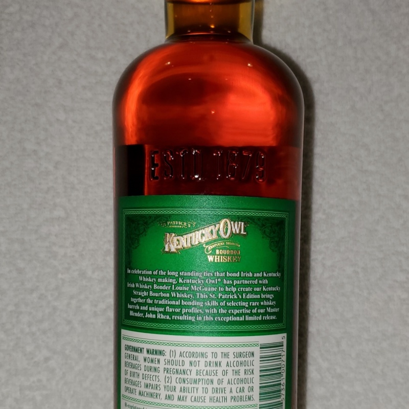 Kentucky owl st. Patricks edition bourbon whisky limited editon