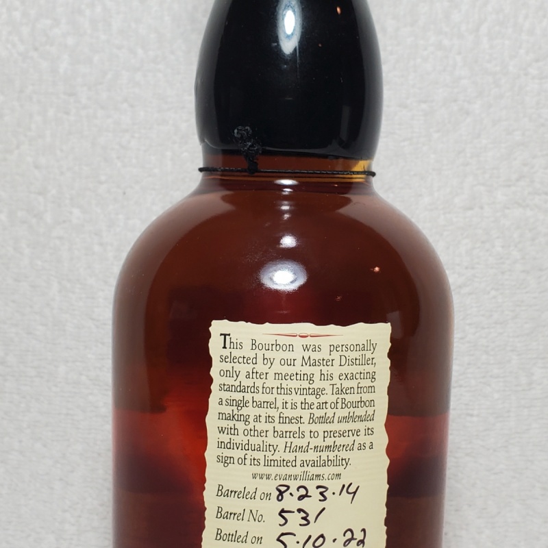Evan Williams single barrel vintage 2014