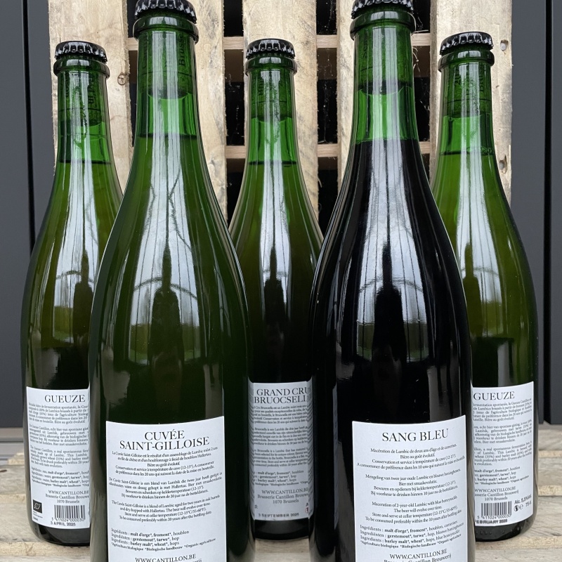 Cantillon Sang Blue + Saint Gilloise + Grand Cru Bruocsella + Geuze + Geuze