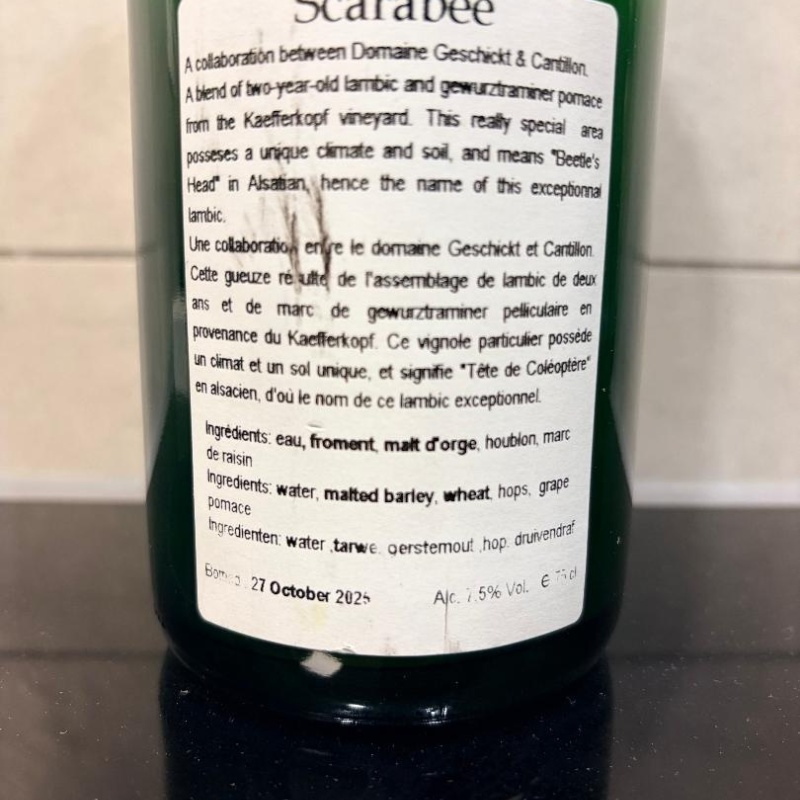 1 bottle (75cl)  of  CANTILLON SCARABEE 2025