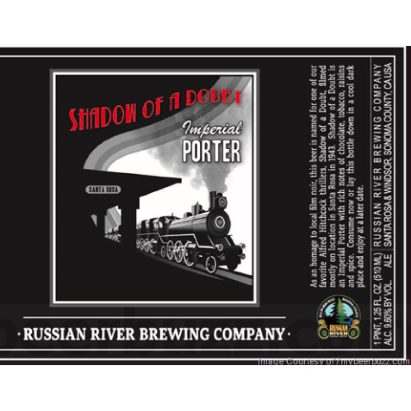 2 BOTTLES OF RUSSIAN RIVER SHADOW OF A DOUBT IMPERIAL PORTER