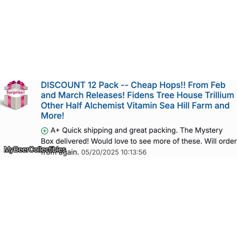 DISCOUNT 12 Pack -- Cheap Hops!! Fidens Tree House Trillium Other Half Alchemist Vitamin Sea Hill Farm and More!