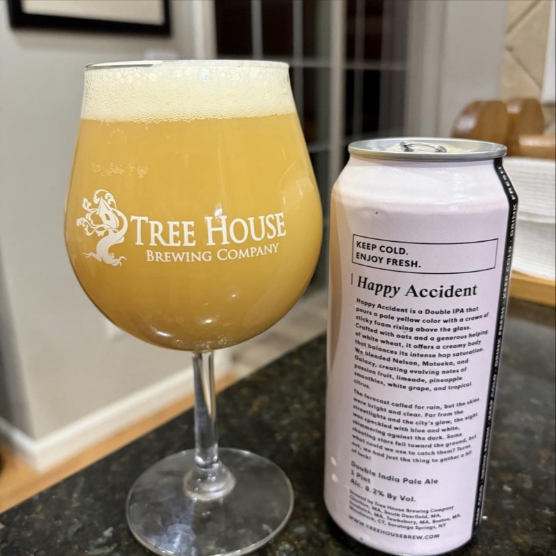 Tree House -- Happy Accident [Hazy DIPA w/ OATS WHEAT Nelson Motueka Galaxy] -- Oct 16th