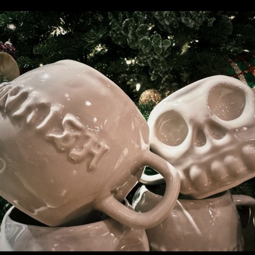 Monkish - Dead Monk Skull Ceramic Mug (bone color)