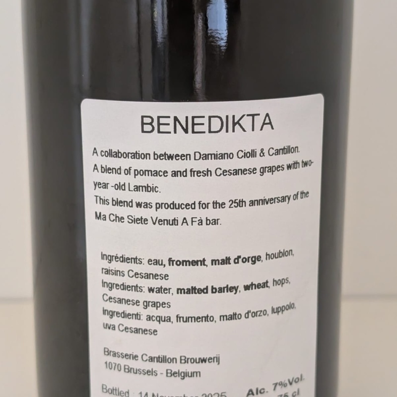 1 x 75 cl Cantillon Bendikta 25 (worldwide shipping)