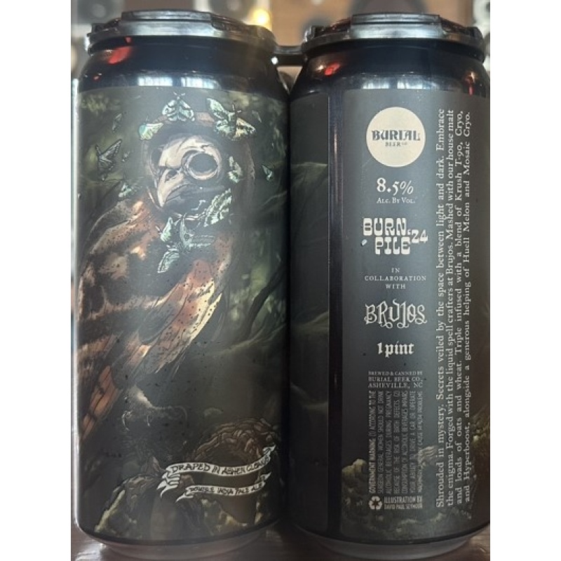 BURIAL/BRUJOS Draped in Ashen Cloaks Double India Pale Ale..(4-PACK)