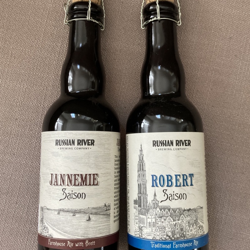 2 BOTTLES: 1 BOTTLE OF ROBERT Saison & 1 BOTTLE OF JANNEMIE Saison by RUSSIAN RIVER BREWING COMPANY