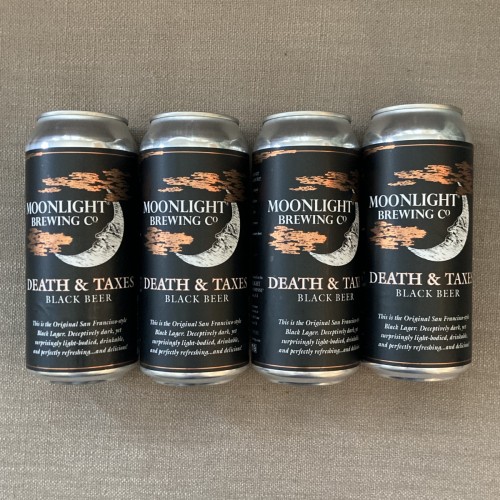 4 Cans of Death & Taxes by Moonlight Brewing Company BLACK ALE