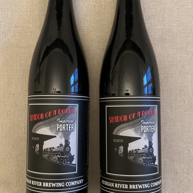 2 BOTTLES OF RUSSIAN RIVER SHADOW OF A DOUBT IMPERIAL PORTER