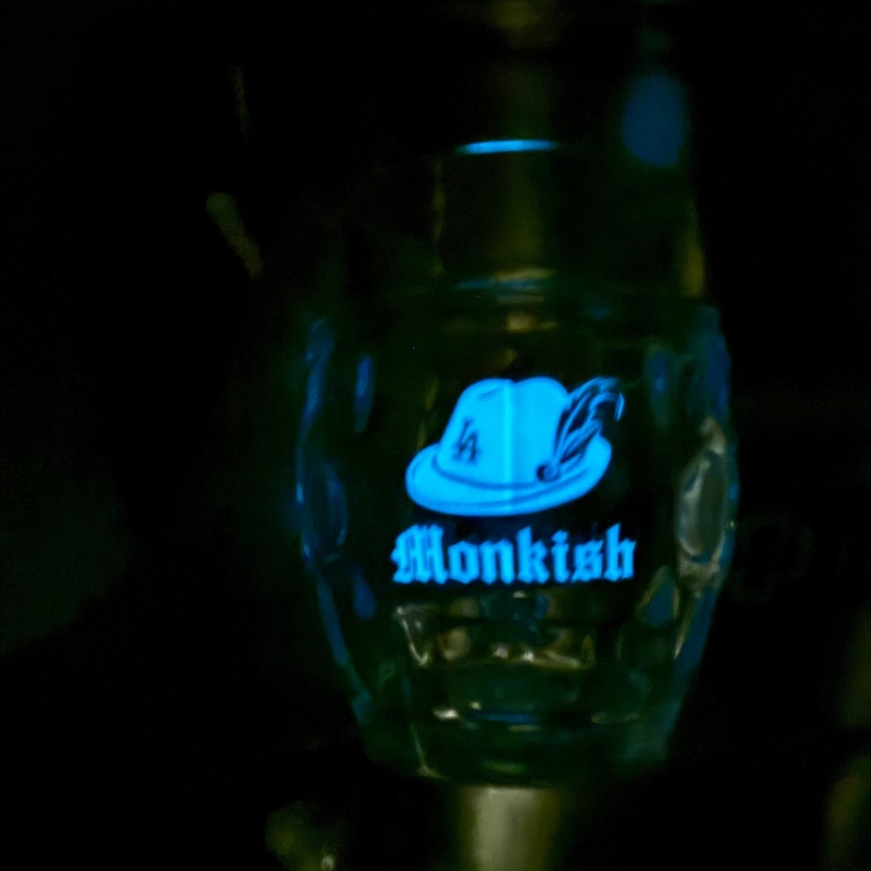 Monkish - Glassware Stein - Glow in the Dark Fedora - 0.5L