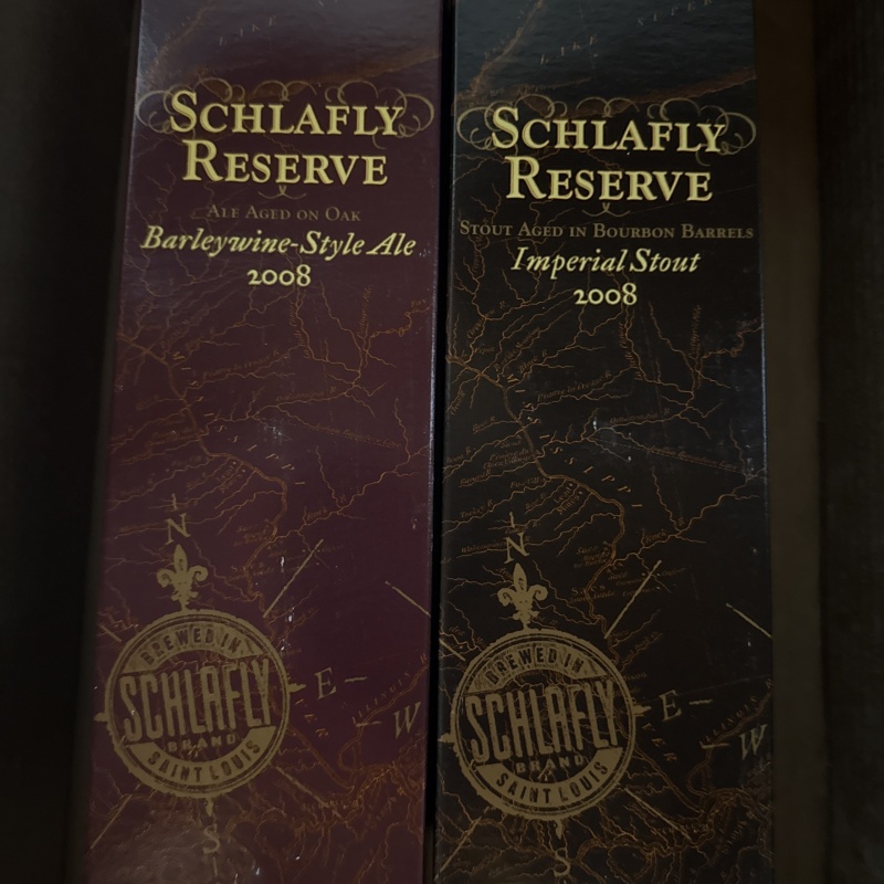 Schlafly bourbon aged stout and barleywine