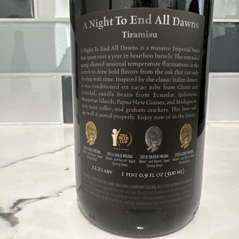 KANE BREWING-A NIGHT TO END ALL DAWNS 2025 TIRAMISU