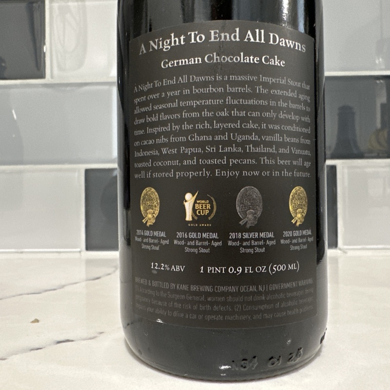 KANE BREWING -A NIGHT TO END ALL DAWNS 2025 GERMAN CHOCOLATE CAKE