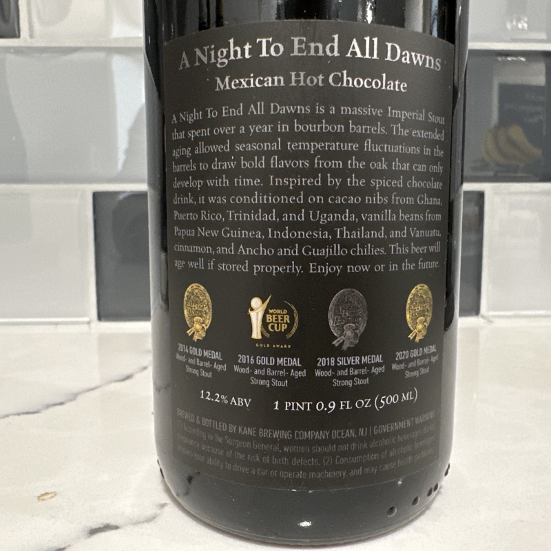 KANE BREWING-A NIGHT TO END ALL DAWNS 2025 MEXICAN HOT CHOCOLATE