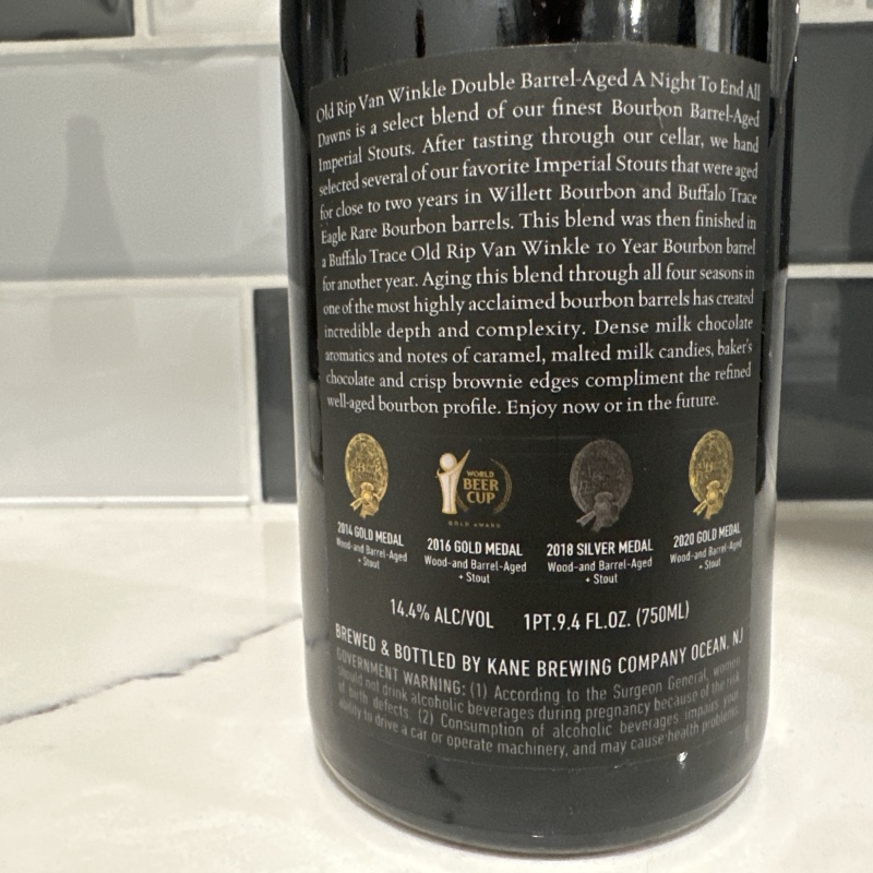 KANE BREWING-A NIGHT TO END ALL DAWNS 2022 OLD RIP VAN WINKLE