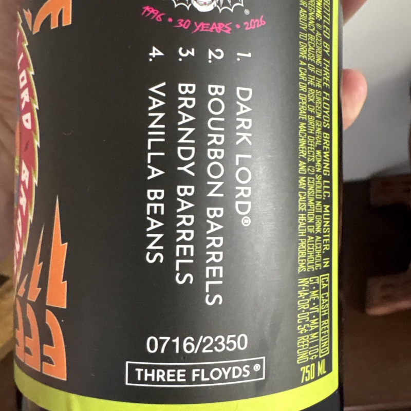 3 Floyds Dark Lord Vanilla Brandy 2026