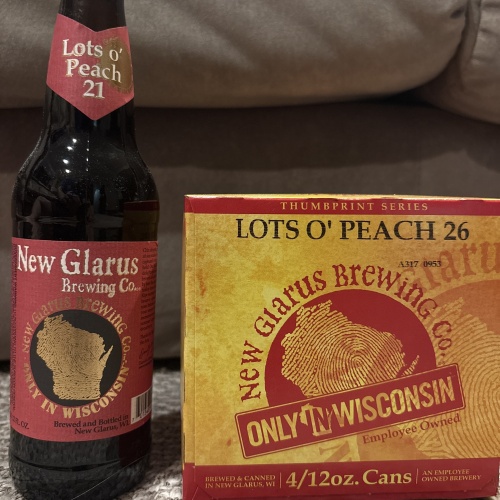 New Glarus Lots O’ Peaches 2026 4 pack + 1 - 2021 Peaches