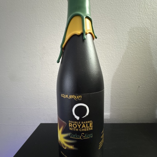 Equilibrium collaboration with Corks & Kegs Double Royale with Cheese Double Barrel Barleywine