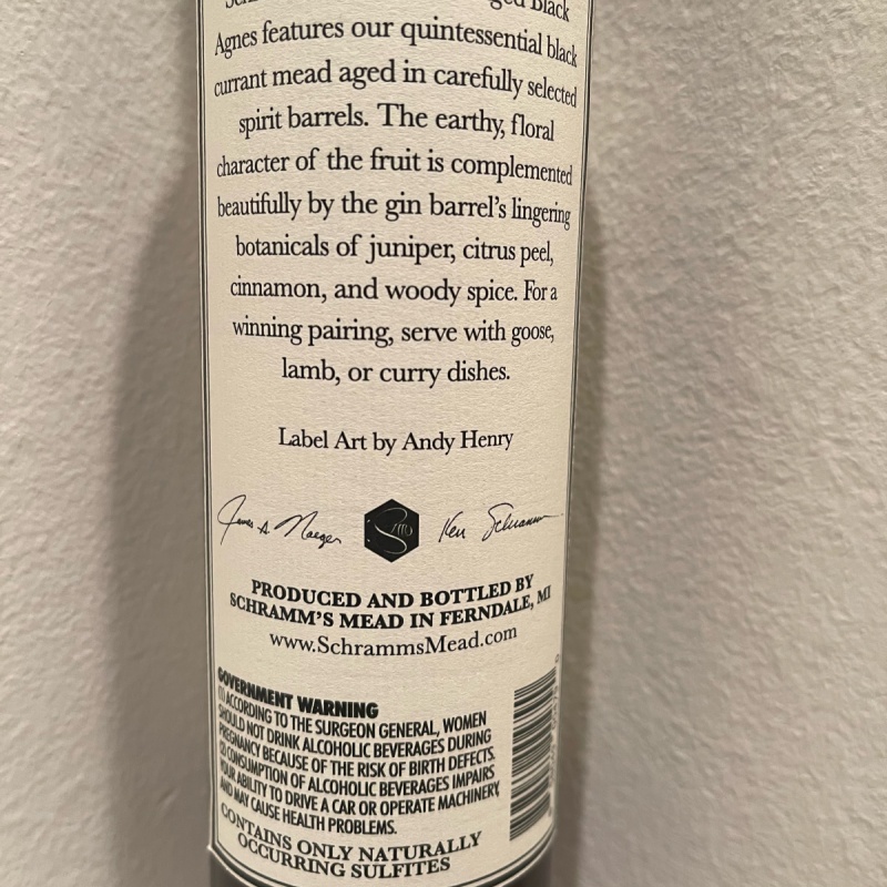 Schramm's Gin Barrel Black Agnes