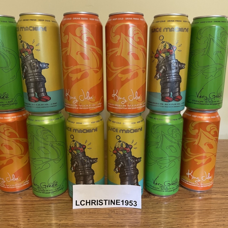 Tree House Brewing 4 * KING JULIUS, 4 * JUICE MACHINE & 4 * VERY GREEN - 12 CANS TOTAL