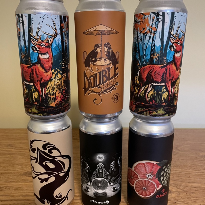 Tree House Brewing 2 * CURIOSITY 148, 1 * OTHERWORLDLY, 1 * DOUBLE SHOT PEANUT BUTTER, 1 MILKY HAZE & 1 * PARADISI - 6 CANS TOTAL