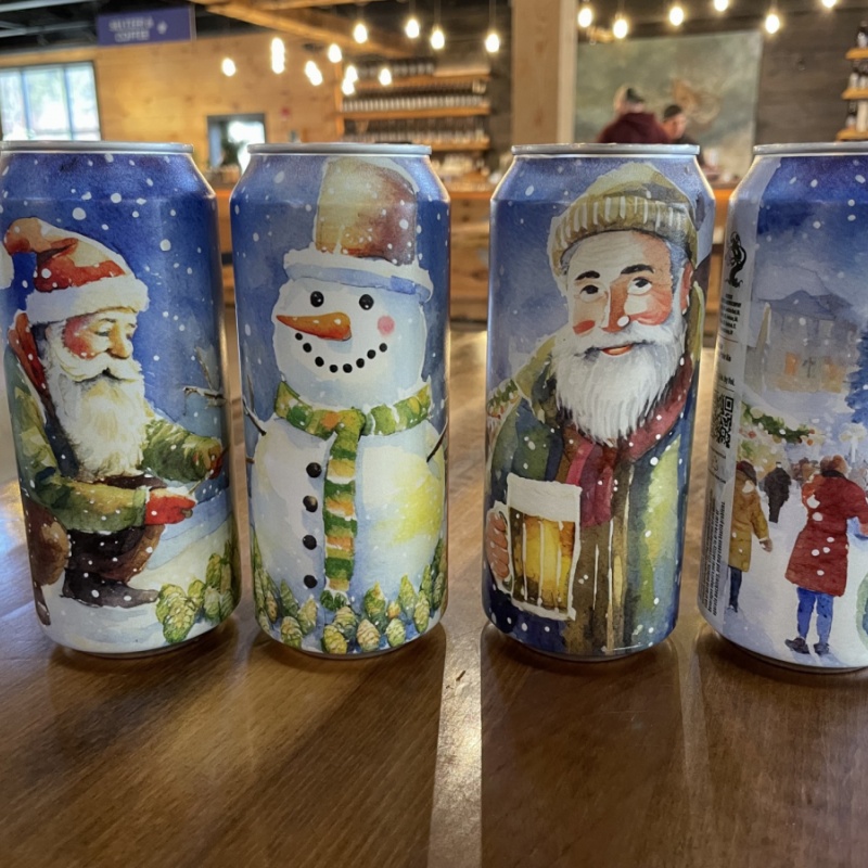 Tree House 2 * IT'S A WONDERFUL TIME FOR THIS BEER & 2 * ALL I WANT FOR CHISTMAS IS JUICE - 4 CANS TOTAL