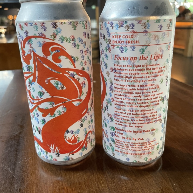 Tree House Brewing 2 * FOCUS ON THE LIGHT QUAD IPA - 2 CANS TOTAL 08/13/2025