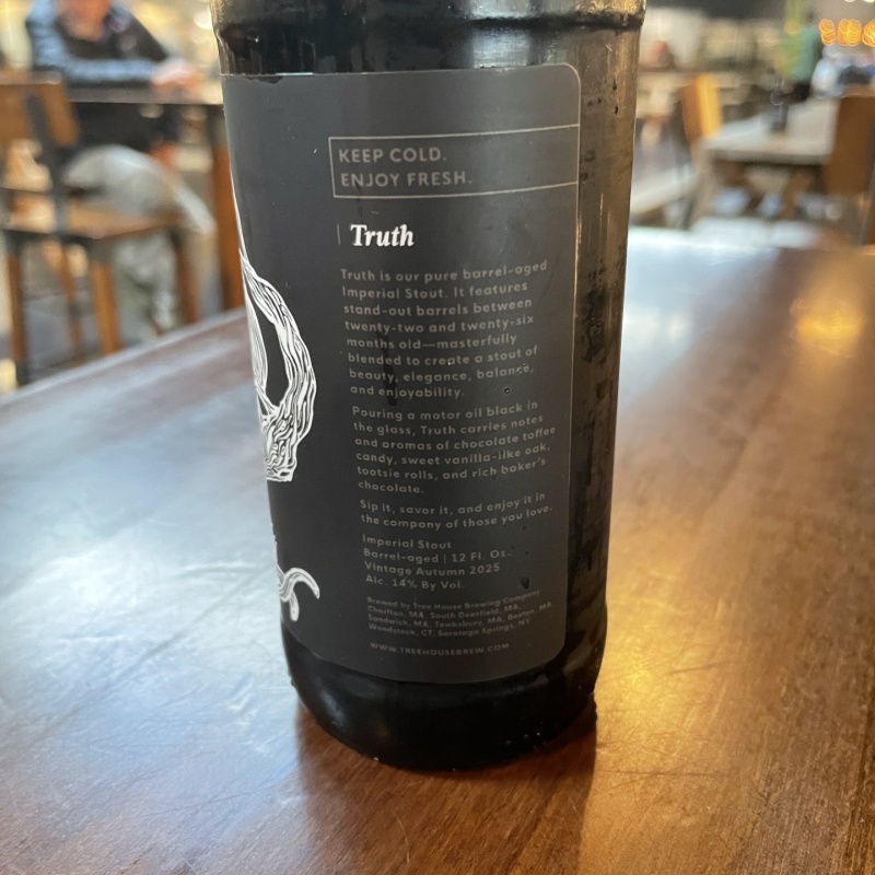 Tree House Brewing 1 * 12oz Bottle TRUTH HALLOWEEN EDITION 2025 - 1 Bottle 10/23/2025