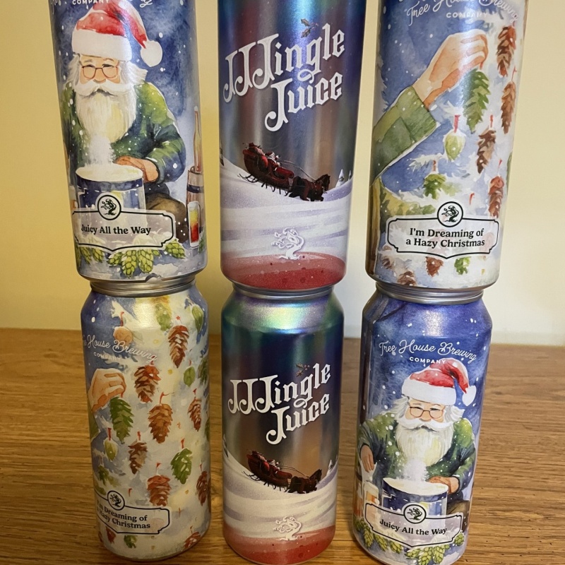 Tree House Brewing 2 * I'M DREAMING OF A HAZY CHRISTMAS, 2 * JUICY ALL THE WAY, 2 * JJJINGLE JUICE - 6 CANS TOTAL