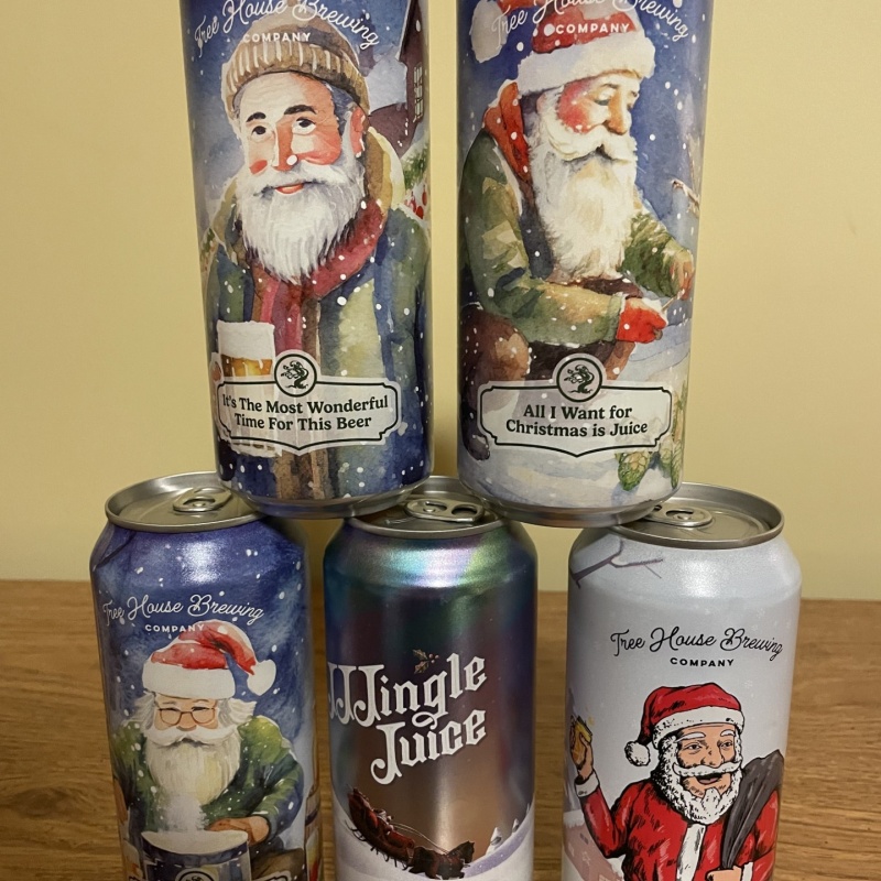 Tree House 5 PACK: THE MOST WONDERFUL TIME FOR BEER, ALL I WANT FOR CHISTMAS IS JUICE, JUICY ALL THE WAY, JJJINGLE JUICE, JJJOLLYYY JUICE