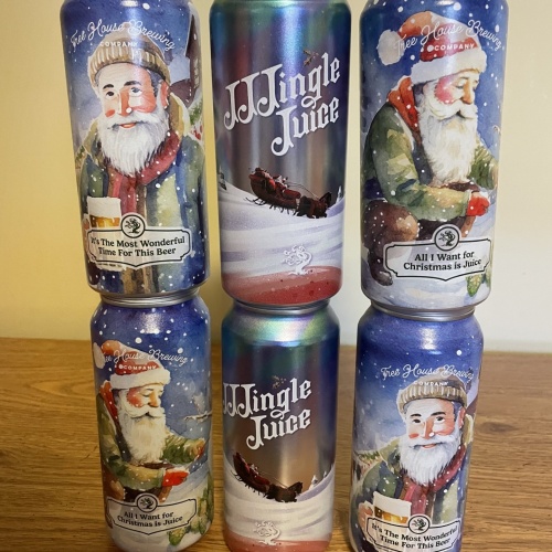 Tree House 2 * IT'S A WONDERFUL TIME FOR THIS BEER & 2 * ALL I WANT FOR CHISTMAS IS JUICE & 2 * JJJINGLE JUICE - 6 CANS TOTAL