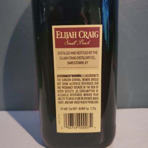 Elijah Craig Small Batch 1789 1.75L
