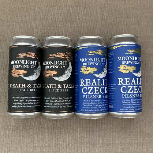 2 CANS Death & Taxes & 2 CANS OF REALITY CZECK by Moonlight Brewing Company