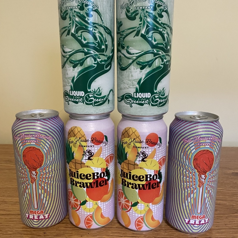 Tree House Brewing 2 * LIQUID GREENEST GREEN, 2 * JUICEBOX BRAWLER & 2 * MEGA TREAT - 6 CANS TOTAL