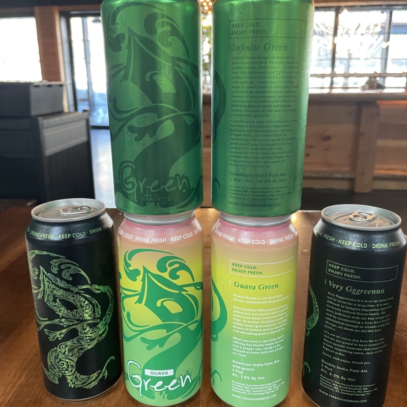 Tree House Brewing 2 * INFINITE GREEN QUAD IPA, 2 * GUAVA GREEN & 2 * VERY GGGREENNN - 6 CANS TOTAL