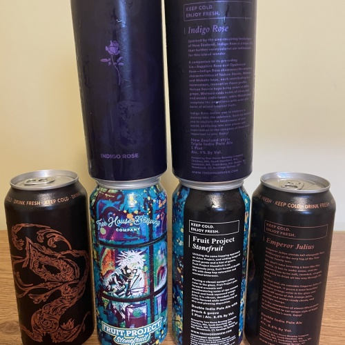Tree House Brewing 2 * EMPEROR JULIUS, 2 * INDIGO ROSE & 2 * FRUIT PROJECT STONEFRUIT - 6 CANS TOTAL 08/11/2026