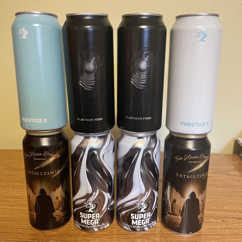 Tree House Brewing 2 * PLATINUM FERN, 2 * SUPER MEGA, 2 * PRESTIGE II & 2 * CATACLYSMIC - 8 CANS TOTAL