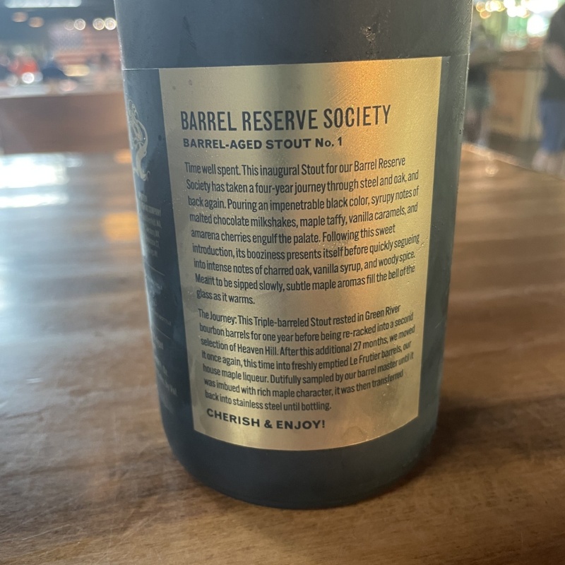Tree House Brewing 750 ML BOTTLE BARREL RESERVE SOCIETY- STOUT RELEASE #1 - 07/17/2026