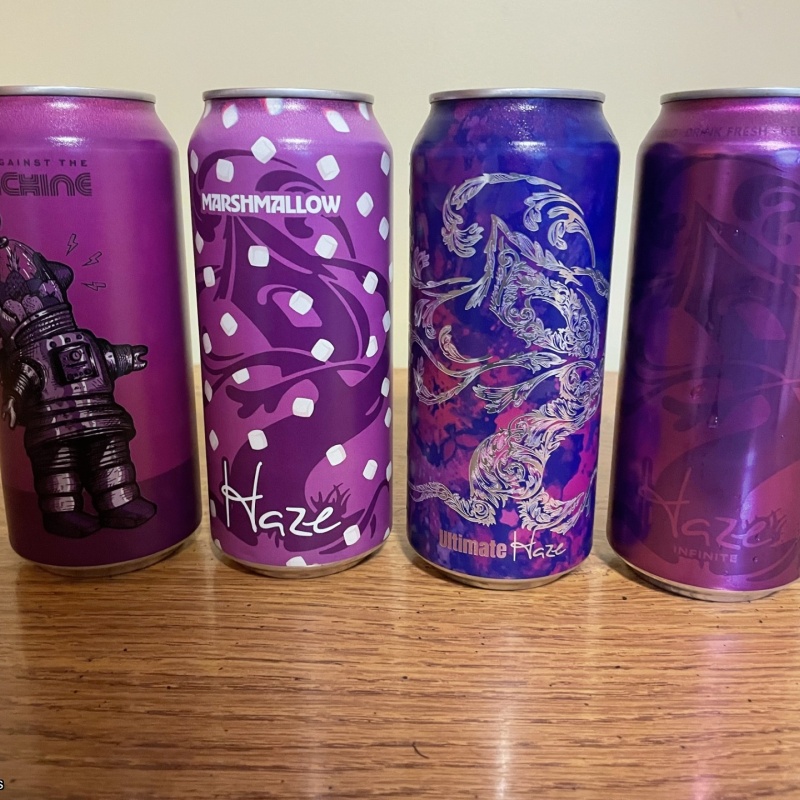 Tree House Brewing 1 * INFINITE HAZE, 1 * HAZE MARSHMALLOW,  1 * ULTIMATE HAZE, 1 * HAZE AGAINST THE MACHINE - 4 CANS TOTAL
